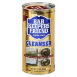Bar Keepers Friend powder cleanser shown for heavy buildup with higher scratch risk on glass