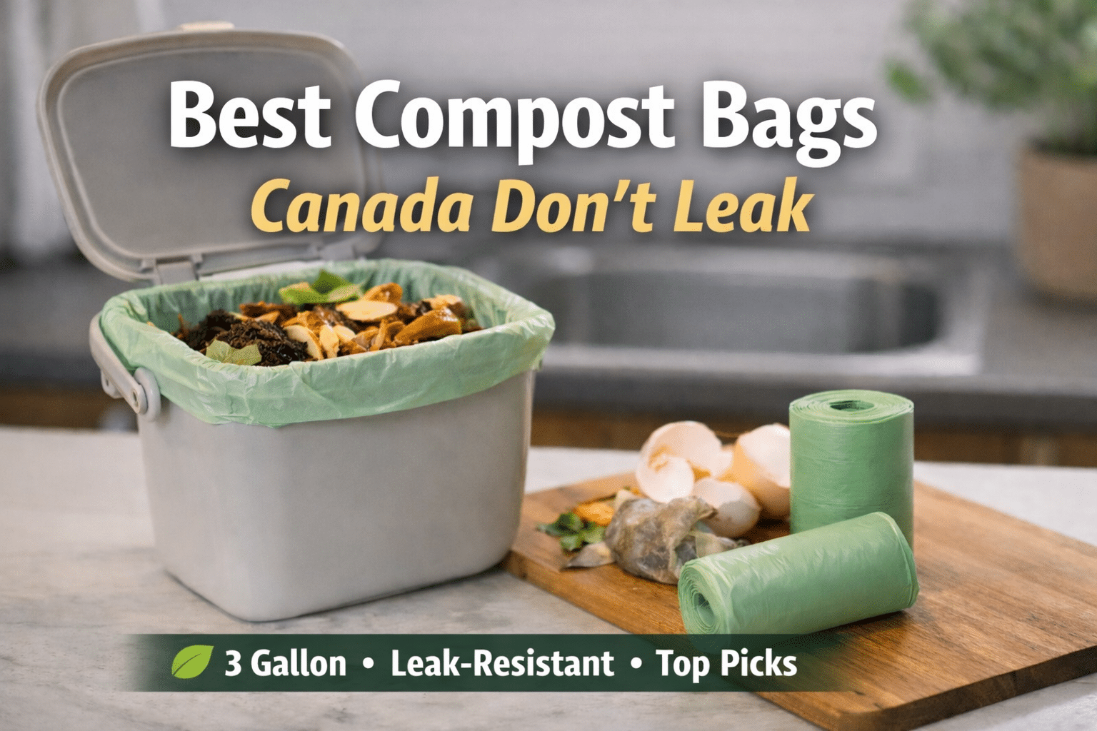 Best compost bags Canada dont leak 3 gallon kitchen compost bin liner