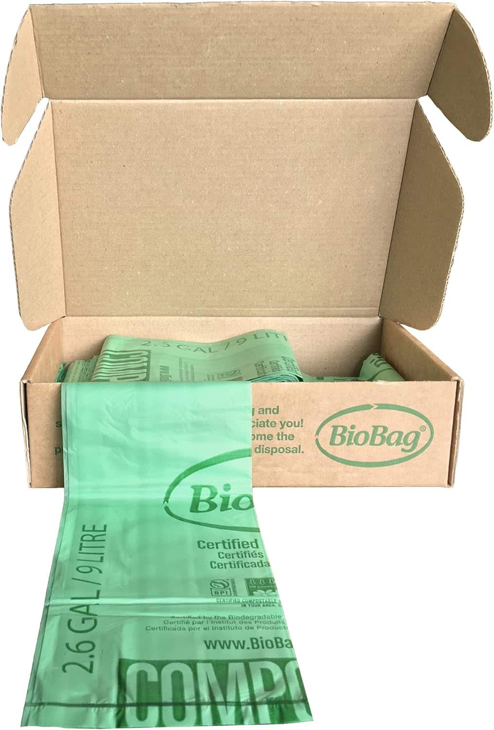 best compost bags Canada dont leak - BioBag 2.6 gallon compostable kitchen bags