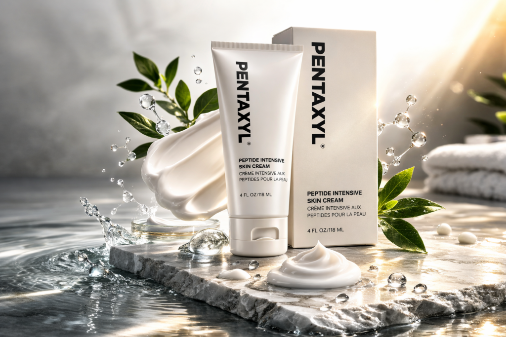 Pentaxyl review Asia – Peptide Intensive Skin Cream tube and box packaging