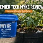 Premier Tech MYKE review featured image showing MYKE tree and shrub mycorrhizae bucket for transplant use