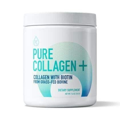 Pure Collagen+ canister, collagen with biotin from grass-fed bovine