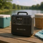 BLUETTI AC180 power station on a cottage deck