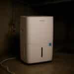 Waykar 80 Pint dehumidifier in a damp basement