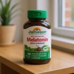 Jamieson Melatonin Extra Strength 5 mg Chocolate Mint tablets bottle