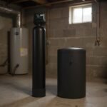 Best Water Softener for Hard Water in Canada (2026) 4 SpringWell SS4 water softener system with brine tank