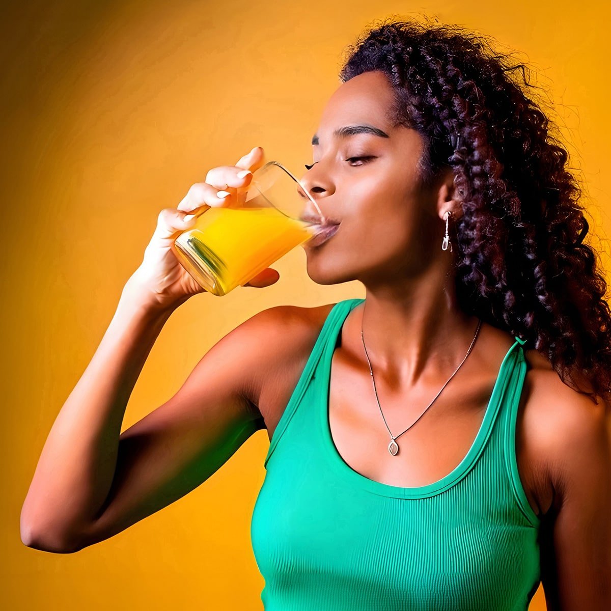 Drinking the mixed Isotonix Vitamin C drink